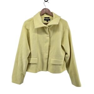 Evan-Picone Women's Yellow Stretch Cropped Jacket Blazer Medium Professional